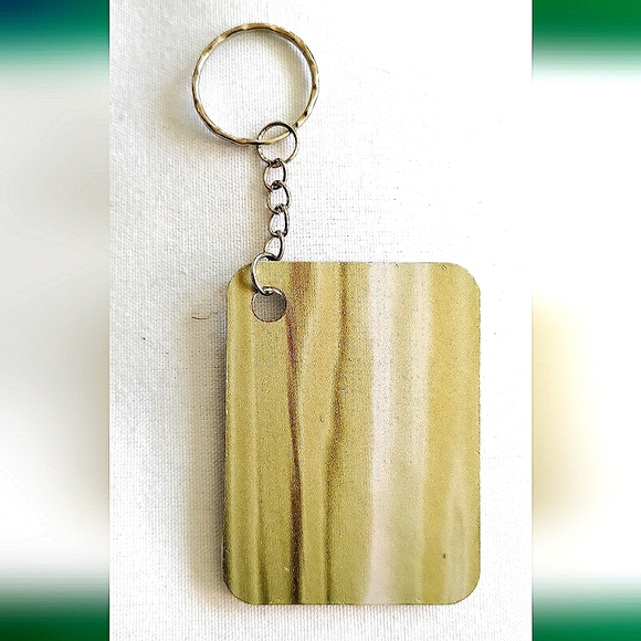 NEW Handmade Keychain Bag Tag! Italian Wood Art 01. "I LOVE My Bag" Wooden Heart - Picture 2 of 6